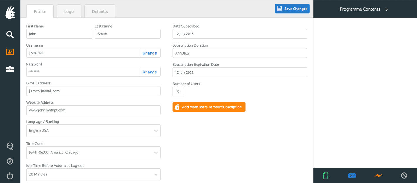 The Rehab Lab profile section