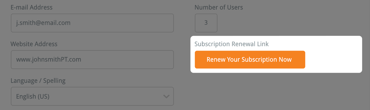 the subscription renewal button