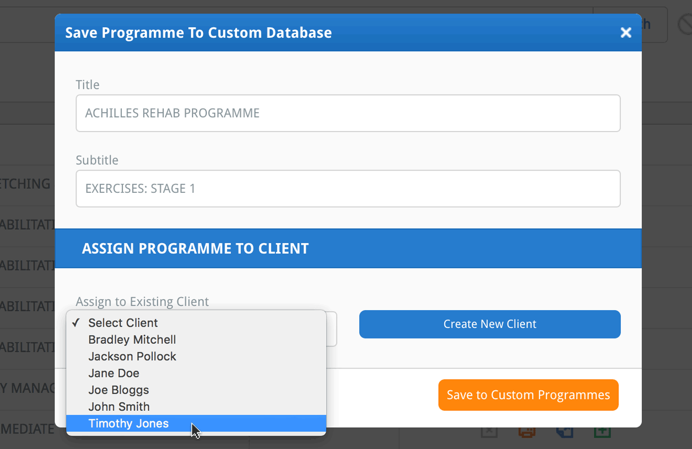 select a client